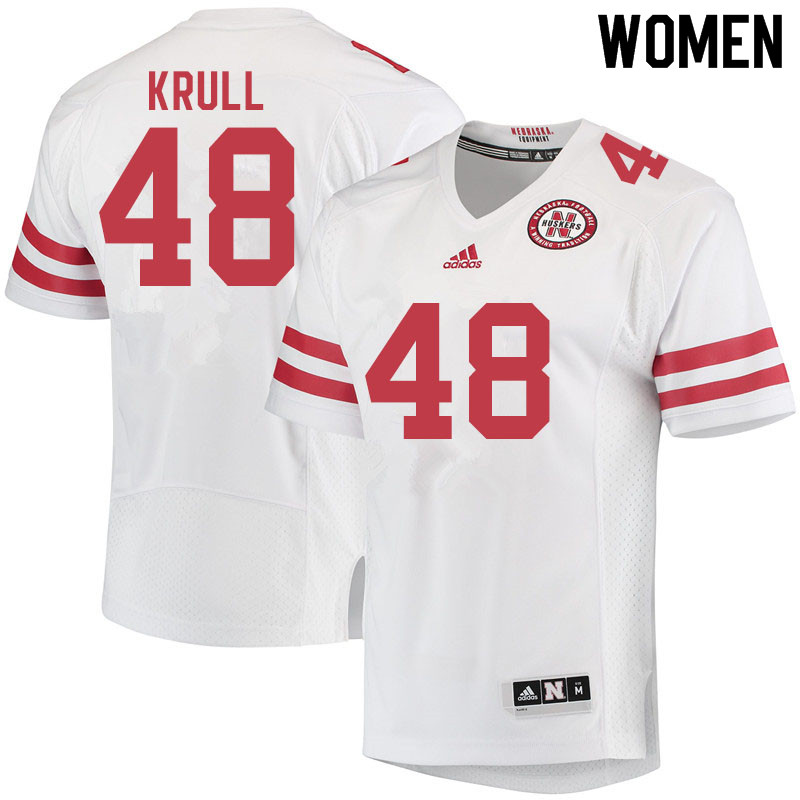 Women #48 Bryson Krull Nebraska Cornhuskers College Football Jerseys Sale-White - Click Image to Close